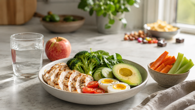 Sallad med hungerdämpande mat
